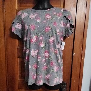 Torrid Cotton Jersey Crew Neck Tulip Sleeve Tee. NWT. Size 0